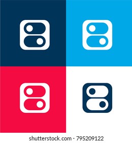 Switch four color material and minimal icon logo set in red and blue