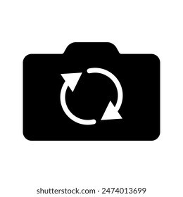 Switch from front to back camera flat icon for apps color editable