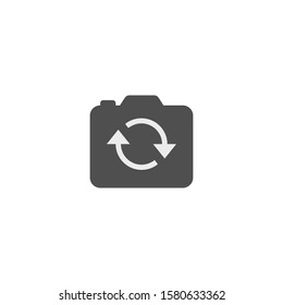 Switch from front to back camera line art vector icon for apps
