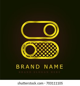 Switch golden metallic logo