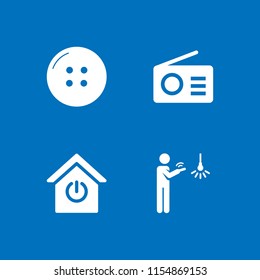 switch icon. 4 switch set with radio, smart home and button vector icons for web and mobile app