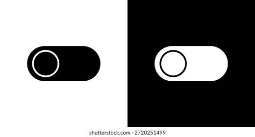 Pictograma plano negro del icono del interruptor. Para gráficos y Diseño web.