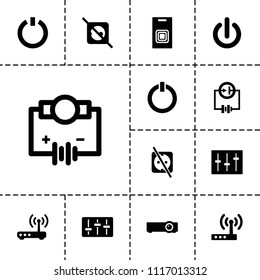 Switch icon. collection of 13 switch filled icons such as electricity, sliders, router, door bell. editable switch icons for web and mobile.