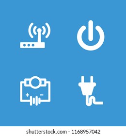 Switch icon. collection of 4 switch filled icons such as electricity, plug. editable switch icons for web and mobile.