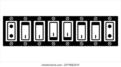 Switch Icon, Electrical Switch Vector Art Illustration
