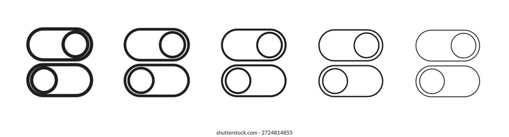 Icono de interruptor de símbolos lineales Vectores. Conjunto de trazos editables