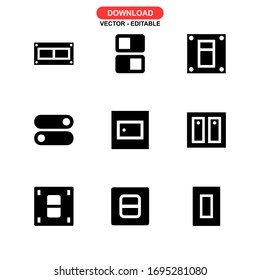 Schaltsymbol oder Logo einzeln auf Zeichen Vektorillustration - Kollektion hochwertiger Vektorsymbole in schwarzem Stil
