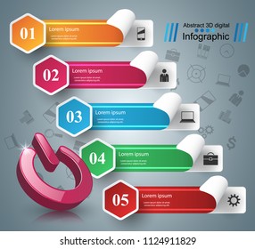 Switch icon. On, off icon. 3d infographic design template and marketing icons.