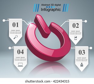 Switch icon. On, off icon. 3d infographic design template and marketing icons.