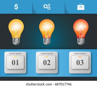 Switch icon. On, off icon. 3d infographic design template and marketing icons.