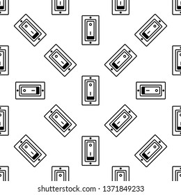 Switch Icon Seamless Pattern, Electrical Switch Vector Art Illustration