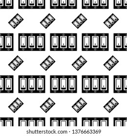 Switch Icon Seamless Pattern, Electrical Switch Vector Art Illustration