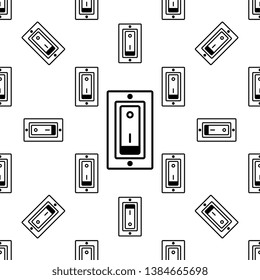 Switch Icon Seamless Pattern, Electrical Switch Vector Art Illustration