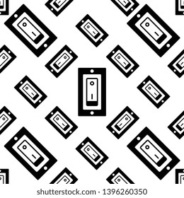 Switch Icon Seamless Pattern, Electrical Switch Vector Art Illustration