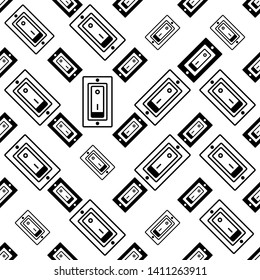 Switch Icon Seamless Pattern, Electrical Switch Vector Art Illustration