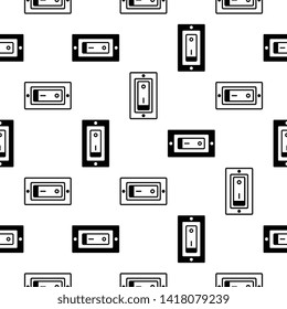 Switch Icon Seamless Pattern, Electrical Switch Vector Art Illustration