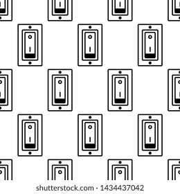 Switch Icon Seamless Pattern, Electrical Switch Vector Art Illustration