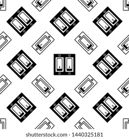 Switch Icon Seamless Pattern, Electrical Switch Vector Art Illustration