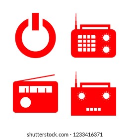 switch icon set about radio and switch on vector set
