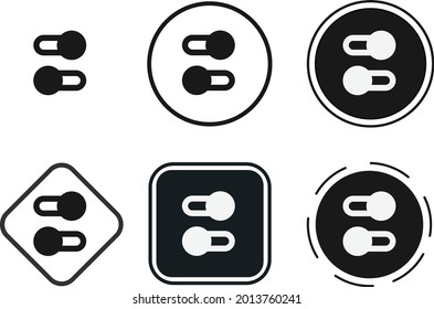 switch icon set. Collection of high quality black outline for web site design and mobile dark mode apps. Vector illustration on white background