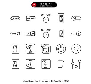 Switch icon set in  line style, editable stroke.