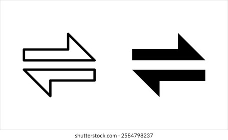 switch icon set,  linear style sign for mobile concept and web design. Left right arrows simple line vector illustration on white background