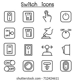 Switch Icon Set In Thin Line Style