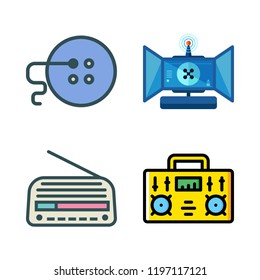 switch icon set. vector set about remote control, radio and button icons set.