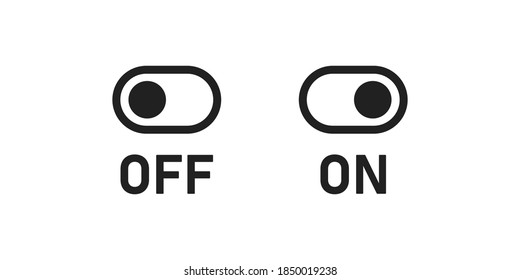 Switch icon. Slider on and off button sign. Toggle ui app symbol in vector flat style.