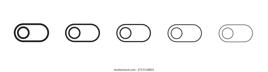 Symbol in dünner Linie, schwarzer Umriss und Strichstil wechseln