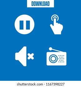 switch icon. This set with radio, volume off, pause and push button vector icons for mobile and web