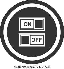 Switch icon . Turn on  off , dark circle sign design