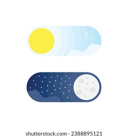 Switch icon vector illustration. Day, night, sunset on isolated background. Dark,light mode sign concept.