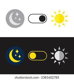 Switch icon vector illustration. Daymode, nightmode on isolated background. Off, on sign concept.