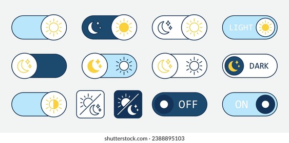 Switch icon vector illustration. Daymode, nightmode on isolated background. Off, on sign concept.