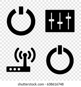 Switch icons set. set of 4 switch filled icons such as sliders, switch off
