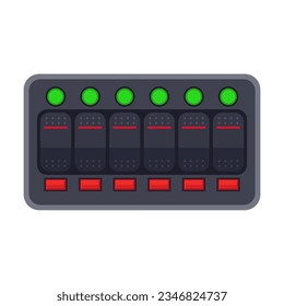Cambiar ilustración. Cambiar el botón eléctrico de la máquina sobre fondo blanco. Concepto de tecnología