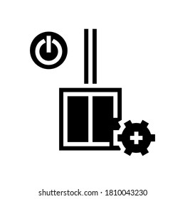 vector de icono de glifo de instalación del conmutador. señal de instalación del conmutador. símbolo de contorno aislado ilustración negra