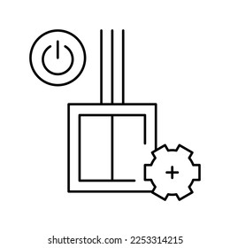 switch installation line icon vector. switch installation sign. isolated contour symbol black illustration