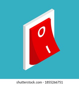 Switch isolated isometric. toggle vector illustration. Control button
