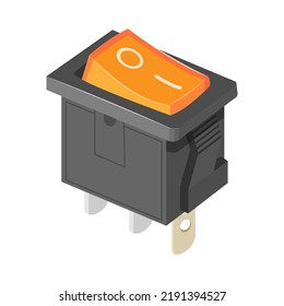 Switch isolated isometric. toggle vector illustration. Control button