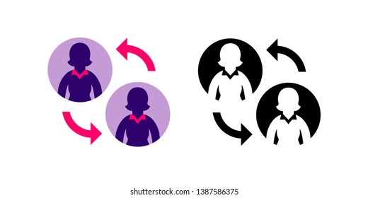 Switch Job Position Icon in Color and Black Version