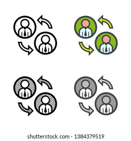 Switch Job Position Icon in Different Color and Style