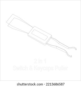 Switch and Keycaps puller 2 in 1 for Mechanical Keyboard. tools, Icon, icons, line art, template, Design, Illustration, Logo, Symbol, background, sign, art, product, metal, cartoon, set up, switches