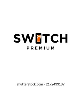 switch letter logo with on off icon Start and shut down button switch symbol. Power on off. Illustration vector logo template design