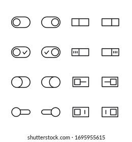 Switch line icons set. Stroke vector elements for trendy design. Simple pictograms for mobile concept and web apps. Vector line icons isolated on a white background. 