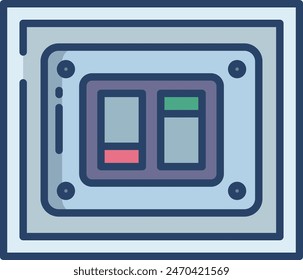 Switch linear color vector illustration