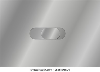 Schalter mit metallischem Farbverlauf, der Vektorgrafik ein- und ausgeschaltet hat, für Webdesign
