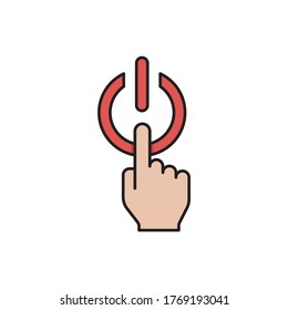 Switch off after use vector icon symbol energy saving isolated on white background