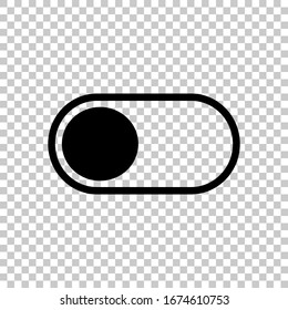 switch off, app slider. Black symbol on transparent background